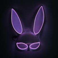 LED Light Up Bunny Rabbit Mask – Half Face Glowing Masquerade Mask for Halloween, Rave, Club & Party 12