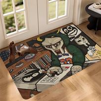 M-MF DOOM Floor Mat Retro Multiple Choice Living Room Kitchen Rug Non-Slip Modern Home Decor 40x60 cm