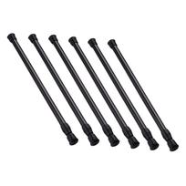 6-Piece Set of Adjustable Tension Rods for RV and Campers—Drill-Free Telescopic Rods for Kitchen Shoe Cabinet and Bathroom Rods 16 -27.5  —Essenti juoda