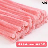 100Pcs Fuzzy Wire Chenille Stems Diy Strips Twist Bar Anvil Wire Craft Pipe Handicraft Material Plush Tube Creative Toy A10 pink
