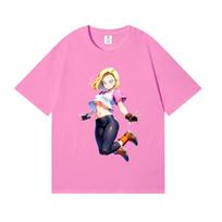 Dragon Ball Android 18 Japanese Style Classic Tee High-quality Streetwear Men's Clothing Women 4XL pink