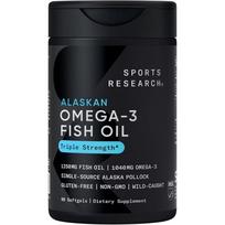 Sports Research 1040mg Omega-3 Fish Oil Triple Strength Softgels 90 Tablets 1 pcs