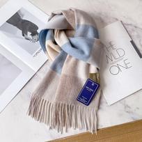 Japanese fresh and high-end light pink blue scarf 111 Australian pure women's autumn and winter Korean cashmere scarf gray