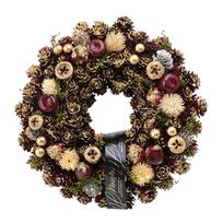 Green House CM1366-B Twinkle Gold Natural Wreath M 240 x 60 mm Satin & Materials black