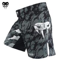 mma Suaugusiųjų Nuodinga gyvatė Kaukė Vyrai Moterys geometriniai bokso šortai Tigras Muay Thai mma šortai drabužiai kovai sanda mma XS（old） juoda