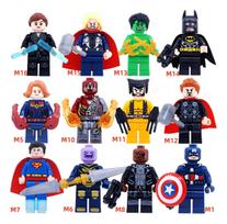 Superherojų maži kaladėlių konstruktoriai herojų lėlių surinkimo žaislai miesto berniukams ir mergaitėms mokomieji dėlionės žaislai