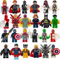Superherojų maži kaladėlių konstruktoriai herojų lėlių surinkimo žaislai miesto berniukams ir mergaitėms mokomieji dėlionės žaislai