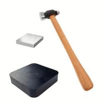 Steel Bench Block with Rubber Base Compact jeweler’s Tool Flat for Jewelers