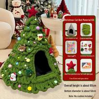 Cone-Shaped Felt Pet Nest: Cat & Dog House Villa with Mat Christmas Tree Cat Nest A Model US Standard