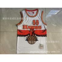 Vintage Atlanta Hawks Basketball Jersey 55 Dikembe Mutombo Embroidered Red White Cotton Uniform Men Women XXL brown
