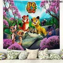 Leo and Tig Wall Tapestry Aesthetic Wall Hanging Printed Fabric Blanket Decorative Tapestries for Bedroom Living Room Home Decor 150cm x 200cm white
