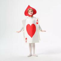 Halloween Children's Costume Alice in Wonderland Fairy Tales Poker Black Heart A Children's Costume Funny Costume Children's model~within 120-150cm red