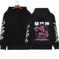 Japoniški Anime Juodasis dobilas Megztiniai su gobtuvu Yami Sukehiro Užtraukiami džemperiai Džemperiai Vyrams Moterims Harajuku Ilgomis rankovėmis Užtraukiami švarkeliai XL juoda