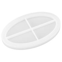Epoxy Resin Casting Fruit Tray Mold Silicone Decorative Tray Plate DIY Mold AccessoryOval Smooth Tray Mould white