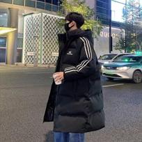 Winter New Medium and Long Thickened Korean Version Loose Cotton-padded Jacket L black