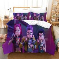 K-Pop D-Demon H-Hunters Cartoon Rumi Mira Zoey Duvet Cover Set with Pillowcases for Twin Full Queen King Size Bedding US Twin(172x218cm) blue