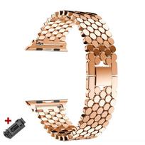 Nerūdijančio plieno juosta Apple Watch 11 10 42mm 46mm 9 8 Ultra 3 2 49mm 41 45mm 6 SE 40 44 riešui iwatch Baracelet Series 11 10 42mm rožinio aukso spalvos