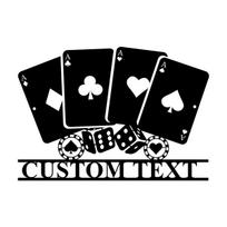 Metal Wall Art Poker Player Gift Casino Decor Playing Card Sign Man Cave Game Room juoda