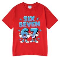 Six Seven Funny Cartoon Number 67 Brainrot Meme T Shirts Unisexs Women Clothing Fashion 100 Cotton Casual Short Sleeve Tshirts 2XL gray