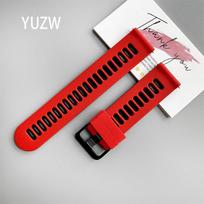 22mm Naujas silikoninis dirželis Garmin Forerunner 570 265 255 Music Vivoactive 4 Venu 4 3 2 sportiniam laikrodžiui, keičiama apyrankės dalis 1Pcs 22mm raudona juoda spalva