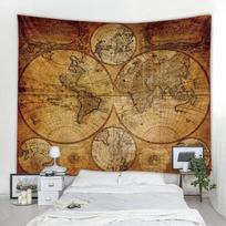 Tapestry Old World Map Antique Map 75x100 juoda