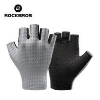 Rockbros Bike Gloves Half Finger Mtb Cycling Gloves Anti-Slip Shock-Absorbing Breathable Gloves Summer Shorts Gloves XXL gray