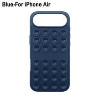 Silicone Phone Case Suction Cup Bracket Full Coverage Phone Cover with Bracket Shockproof for iPhone 17/Air/17 Pro Max blue