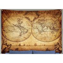 Tapestry Antique Map of the World Ancient Sea 100X70CM beige