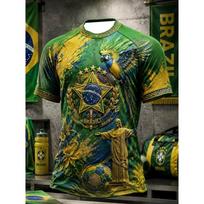2026 Naujas modelis Brazilijos vėliavos tema Futbolo marškinėliai Sportinis treniruočių kostiumas Greitai džiūstantis marškinėlis Vyriškas trumpomis rankovėmis marškinėlis Viršutiniai drabužiai M
