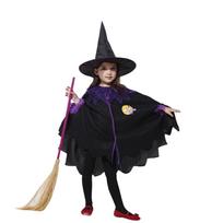 Kids Witch Costume Set for Halloween 130 oranžinė