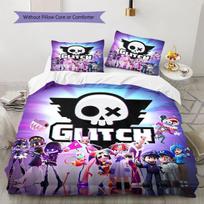 Murder Drones Pattern Bedding,Quilt Set Quilt Cover Pillowcase Home Birthday Gift(1 * duvet cover + 2 * pillowcase, without core) 135x200cm black