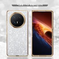 Full Coverage Matte Silicone Case Honor Magic V6 V5 V3 VS3 Foldable Phone With Electroplated Sparkle Back Shell HONOR Magic V3 black