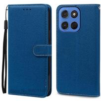 G57/G57 Power Case For Motorola Moto G57 Case Flip Wallet Leather Cover For Motorola G57 Power Case Magnetic Book Cover Fundas Moto G57 (G57 Power) tamsiai mėlyna spalva