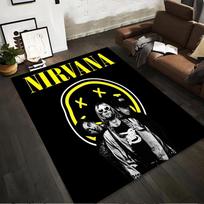 Nirvana Band Graphic Rug Non-slip rug suitable for living room and bedroom sofas 40x60cm( 15x23in ) gray
