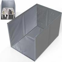 Open Top Cat Litter Box Enclosure High Sided Cat Litter Box Baffle Shield Splash Guard  Cat dark grey 65x42x42cm gray