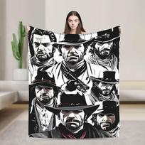 Game RDR2 Arthur Morgan Revolver Keyring Red Dead Redemptioned Plush Blanket Kids Adult Flannel Throw Blanket For Home Decor 100x150cm white
