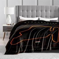 Hungaroring Grand Prix Circuit Map Flannel blanket for bedroom, living room, sofa, and nap 100x150cm(39*59in)