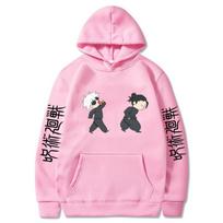 [European Size] Jujutsu Kaisen Anime Hoodie featuring Satoru Gojo Cartoon Design L rožinė
