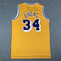 Womens Lakers NBA Basketball Jersey Shaquille ONeal 34 Embroidered Sportswear Loose Fit Hang Neck Long Sleeve