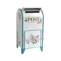 Freestanding Mail Slot Collection Box in Metal with Front Access Door for Wedding Mail, Greeting Mail, Table Display, Home Placement 1 white