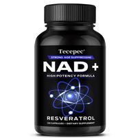 Tecepec NAD+ Supplement Capsules, High Potency Formula, with Nicotinamide Riboside, Trans-Resveratrol, Quercetin, 120 Caps 120 Capsules