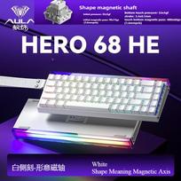 Magnetic Keyboard Mechanical Aula Hero68he Wired RGB65% Teclados Gamer Hot-Swap PC 8000 Hz Polling Rate White Clavier Mecanique
