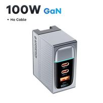 ASOMETECH 100W GaN Charger QC4.0 PD 67W 65W PPS Display Portable Multi USB Type C Fast Charger For Laptop Tablet iPhone Samsung