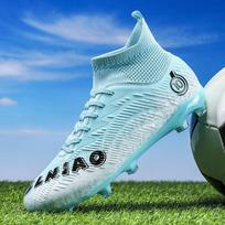 33-46 UNISEX Futbolo batai Suvarstomi aukštai elastingi kojinės, burnos treniruotės Dirbtinis kapitonas Lauko sporto treniruotės Vaikų futbolo bateliai 40 šviesiai mėlyna spalva