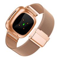Dirželis Metalinis Nerūdijančio Plieno Apyrankė Fitbit Versa 3 Dirželis Apyrankė fit bit Verse 2 FITBIT Sense Dirželio Priedai Correa For Fitbit Sense rožinio aukso spalvos