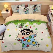 Mielas Crayon Shin chan, Mikropluošto patalynės komplektai, Vaikų lovos antklodės užvalkalas su užtrauktuku Kambario dekoras Antklodės užvalkalas paaugliams suaugusiems 140x210cm