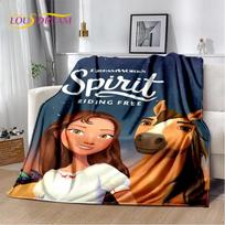 Laisvasis žirgas Animacinis minkštas pliušinis pledas, Flanelinis pledas Miegamojo svetainės lovos sofos iškylos uždangalas 50x60in