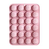 24Cavity Brains Shaped Silicone Molds Fondants Molds Pastries Bakings Decorating Tool Soap Molds Cake DIY Supplies rožinė