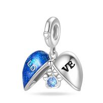S925 Silver Cat Paw Clover Heart Padlock Pendant Bead Bracelet Charm  DIY Jewelry Making Supplies gray