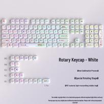 Korean Translucent Rotating Keycaps - 125-Key PBT Micro-Frosted Set, Dye-Sublimation OEM Height white